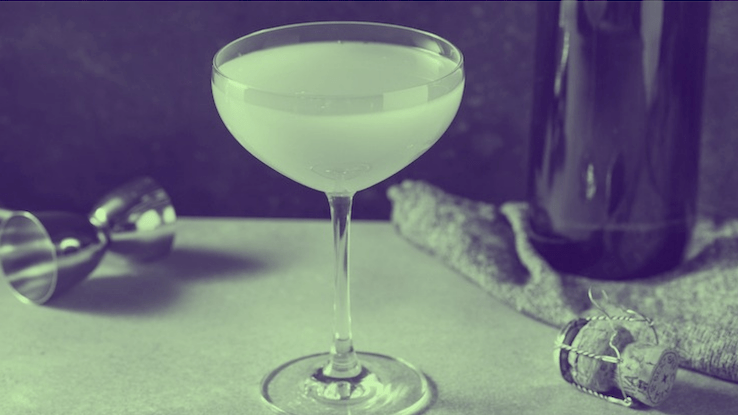 A green cocktail